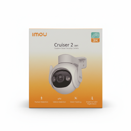 Cruiser2 كاميرا مراقبة خارجية مزودة بخاصية WiFi بدقة 5MP وخاصية تحريك360درجة مقاومة للضروف المناخيه + بطاقة MicroSD 64G مجاناً