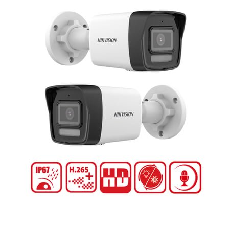 HIKVISION بكج كاميرات مراقبة ip تتكون المجموعة كما هو موضح بالصورة من 4 كاميرا خارجية بدقة 6mp شامل ملحقاتها