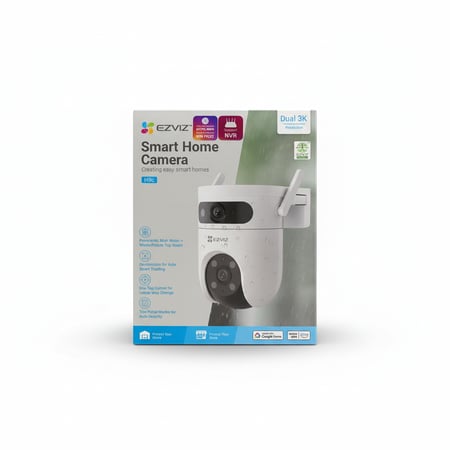 ezviz cs-h9c كاميرا مراقبة عدستين خارجية تعمل بخاصية WiFi بدقة 3K 10MP وخاصية تحريك360درجة + بطاقة تخزين MicroSD 64GB مجاناً
