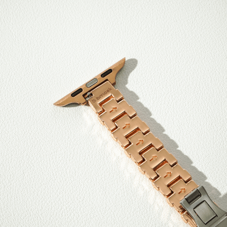 سوار ساعة معدن كالايدوسكوب باللون الذهب الوردي