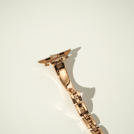 سوار ساعة معدن شيبد باللون الذهب الوردي