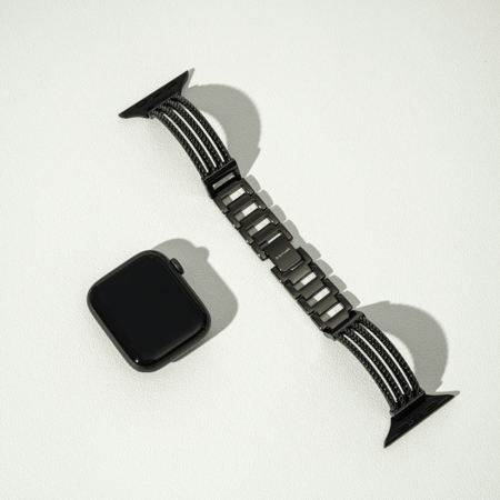 سوار ساعة معدن فور رو باللون الاسود