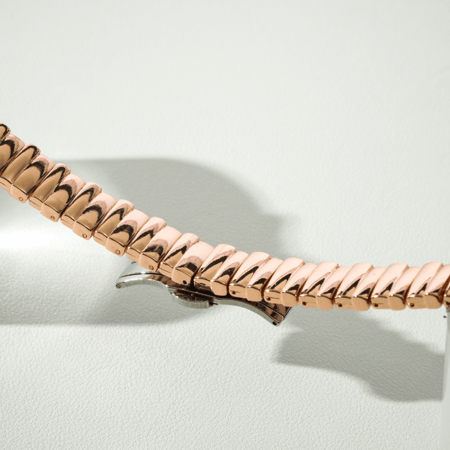 سوار ساعة معدن كالايدوسكوب باللون الذهب الوردي