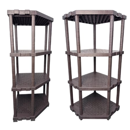 رفوف الزواية بلاستيك مقوّى 4 طبقات لتنظيم المساحات الضيقة بذكاء وأمان