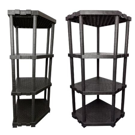 رفوف الزواية بلاستيك مقوّى 4 طبقات لتنظيم المساحات الضيقة بذكاء وأمان