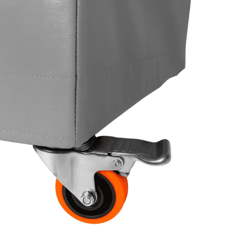 دولاب التخزين PVC بعجلات – 5 رفوف حديدية قوية 200×200 سم لون رمادي | مقاوم للعوامل الخارجية