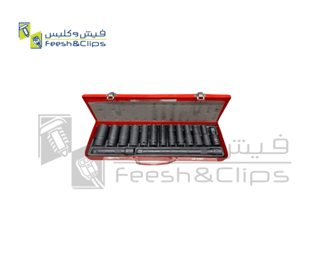 طقم حبوب اسود صلب 1/2 مع تواصيل 15قطعه HQ AR00130