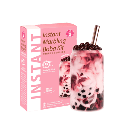 شاي البوبا بنكه الفراولة ( 4 أكواب)