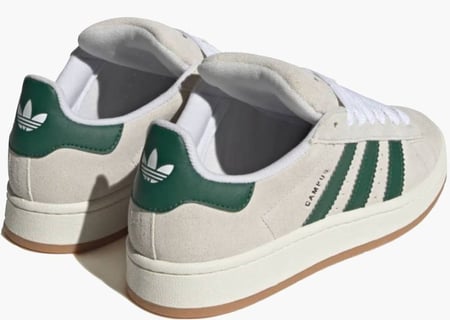 Adidas Campus 00s Crystal White Dark Green