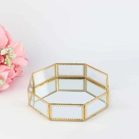 صحن تقديم بمرايا سداسي الشكل 20 سم