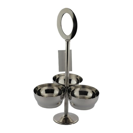 شيال حلا فضي ثلاثي دائري مقاس 9.5 سم للفتحة