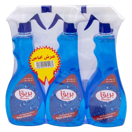 منظف وملمع زجاج بريق 650 مل 2+1