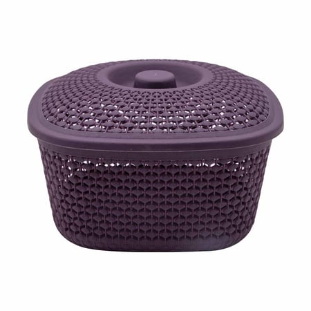 سلة بلاستيك بغطاء مربع مقاس 22*22 سم