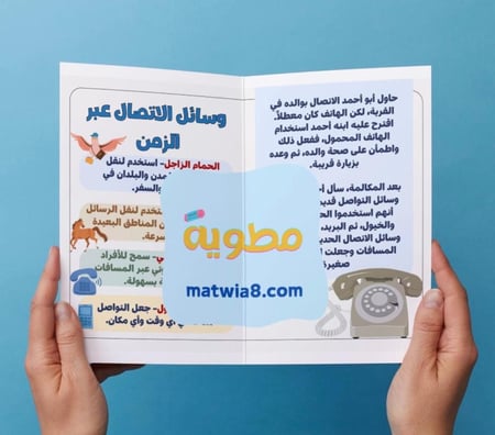 ‎مطوية درس وسائل الاتصال + الواجب المنزلي ..