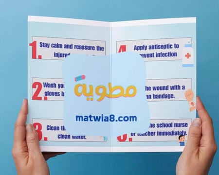 ‎مطوية الاسعافات الأولية .