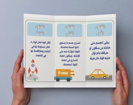 ‎مطوية القوة وقوانين نيوتن.