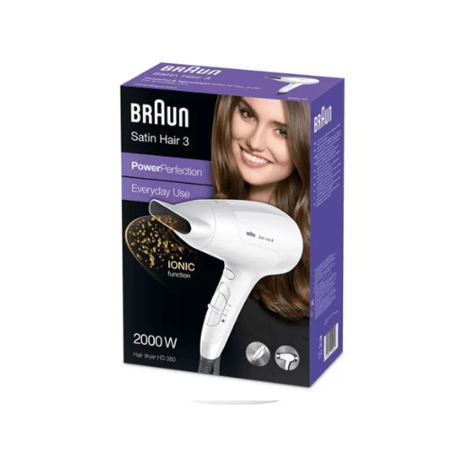 براون جهاز سشوار ومجفف للشعر ساتين هير 3، 2000 وات، HD-380