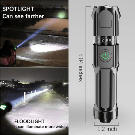 مصباح كشاف يدوي LED صغير فائق السطوع قابل للشحن