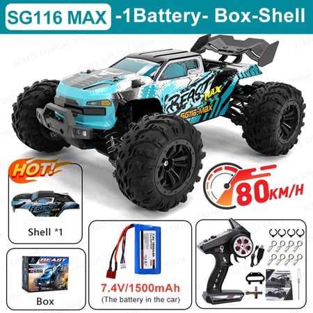 SG116MAX 80KM/H High Speed RC Car Brushless 4WD سياره ريموت كنترول بسرعه عالية
