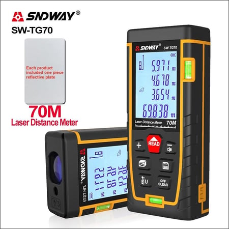جهاز قياس المسافات بالليزر ساندواي SNDWAY Laser Distance Meter 70M