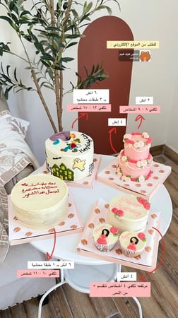 كيكة 4 انش + 3 انش بطابقين