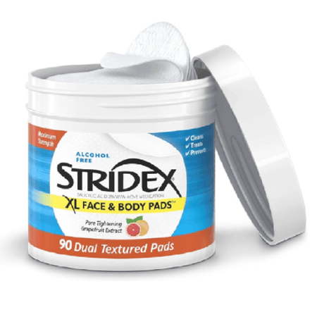 ستريدكس مسحات الجسم والوجه قطنية كبيرة الحجم 90 قطعة