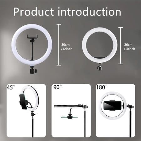 عكس الضوء LED Selfie الدائري الخفيفة ، حامل الهاتف ، ترايبود ملء الضوء ، مصباح التصوير الفوتوغرافي الفيديو ، تدفق Trepied ، 10 "، 26 سنتيمتر