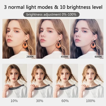 عكس الضوء LED Selfie الدائري الخفيفة ، حامل الهاتف ، ترايبود ملء الضوء ، مصباح التصوير الفوتوغرافي الفيديو ، تدفق Trepied ، 10 "، 26 سنتيمتر