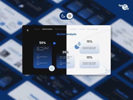 مقارنة بين الوضع الفاتح والوضع الداكن في قالب Canva