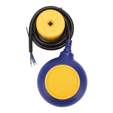مفتاح عائم دائري (Float Switch) لتنظيم منسوب المياه أوتوماتيكياً.