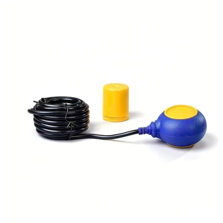 مفتاح عائم دائري (Float Switch) لتنظيم منسوب المياه أوتوماتيكياً.