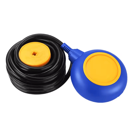 مفتاح عائم دائري (Float Switch) لتنظيم منسوب المياه أوتوماتيكياً.