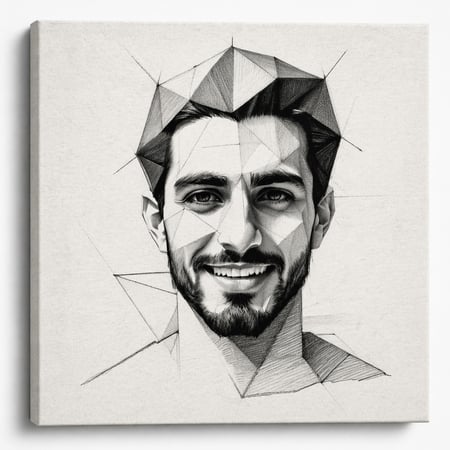 رسم ابستراكت مطبوع على كانفاس بدون برواز