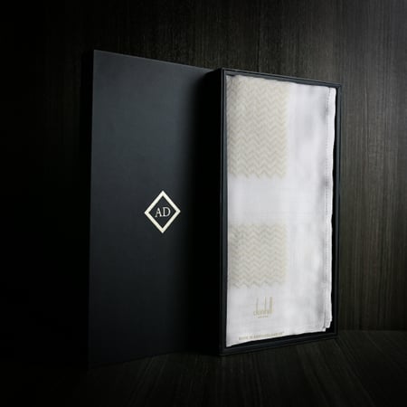 شال دنهل كشميري ابيض وبيج صوف