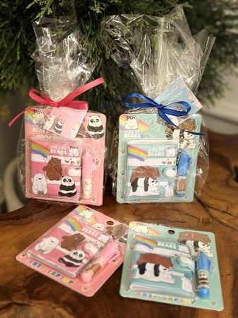 توزيعات اطفال ( نوتة وقلم ) شخصية  الدببة الثلاث