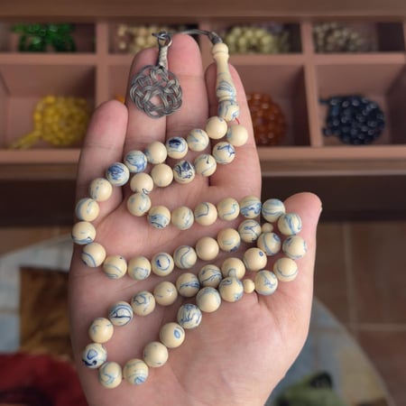 فاتوران عكروكي أزرق مع طربزونه عيار ألف