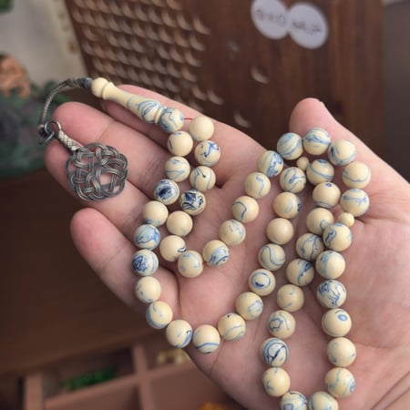 فاتوران عكروكي أزرق مع طربزونه عيار ألف