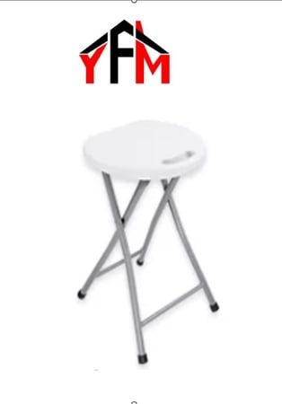 كرسي فايبر ابيض قابل للطي شكل 2