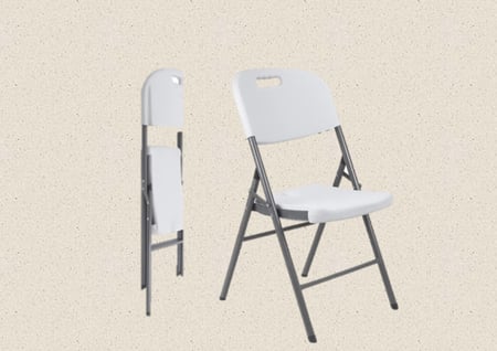 كرسي فايبر ابيض قابل للطي شكل 1