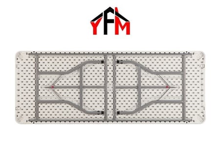 طاولة فايبر ابيض قابلة للطي 152*71