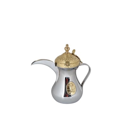 دلة نادرة غطا ذهبي الطقم 3 حبات استيل