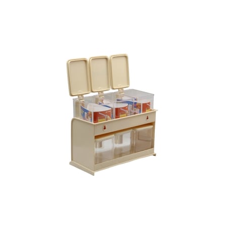 طقم ادراج للسكر و شاي صغير بيج و ابيض