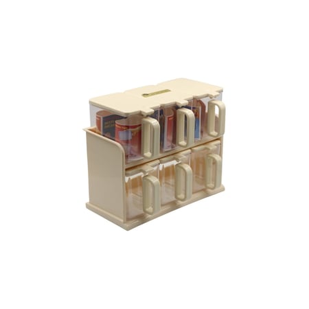 طقم ادراج للسكر و شاي صغير بيج و ابيض