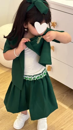 طقم بناتي لليوم الوطني السعودي