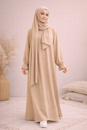 شرشف سحاب كتان سي واي الطول من الكتف 160 cm  العرض 90 cm  اللون بيج. السحاب مخفي