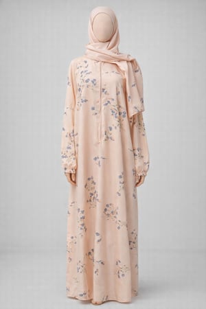 شرشف  سحاب باللون  لحمي فاتح الكم فرنسي الطول من الكتف 160 cm