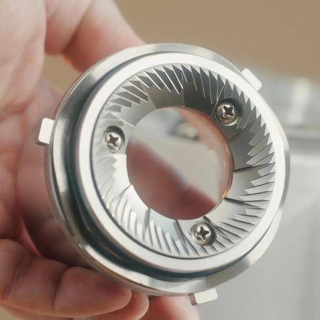 طاحونة فييلاي الكهربائية DF64 , أبيض (الأصدار الجديد) | Feilai DF64 Gen 2 Red Titanium Burrs Grinder