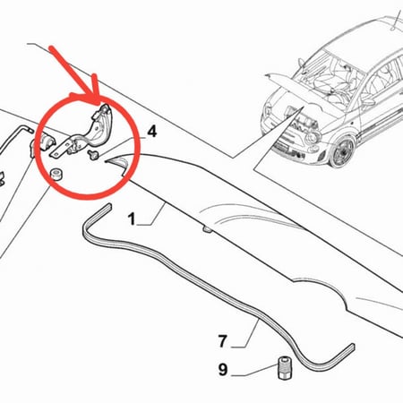 مفصلات كبوت يسار فيات 500