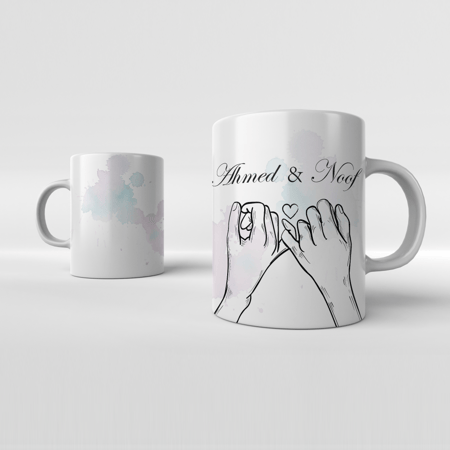 كوب اسماء ثنائية تصميم 3