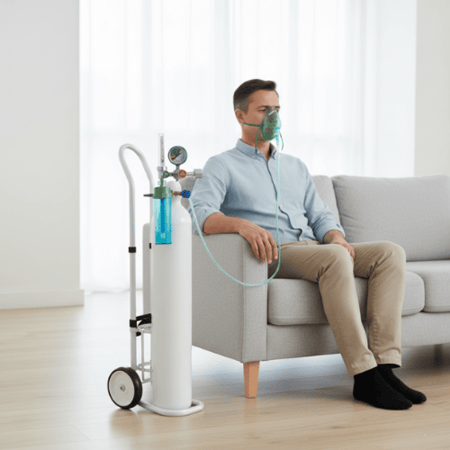 أسطوانة أكسجين طبية سعة 5 لتر مخصصة للاستخدام المنزلي والطوارئ